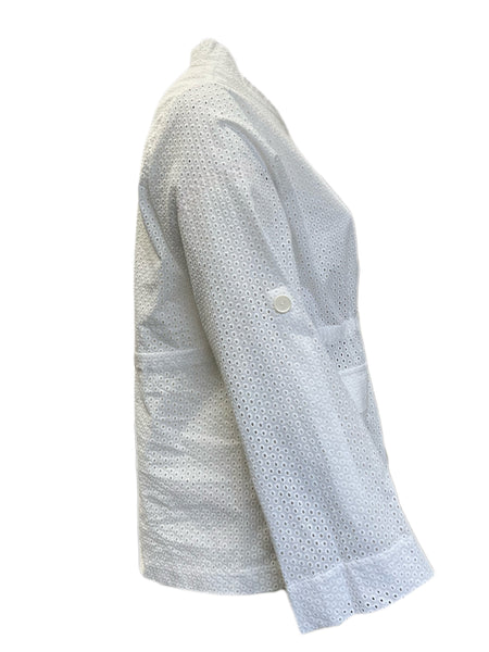 Marina Rinaldi Women's White Fiorile Embroidered Jacket NWT
