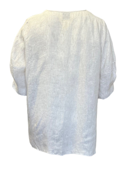 Marina Rinaldi Women's Ivory Fiorile Button Down Shirt NWT