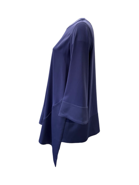 Marina Rinaldi Women's Blue Fiorino Pullover Blouse NWT