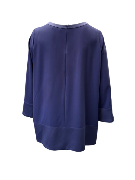 Marina Rinaldi Women's Blue Fiorino Pullover Blouse NWT