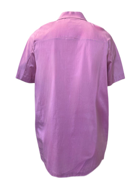 MARINA RINALDI Women's Pink Fiorire Collared Button Up Blouse $405 NWT