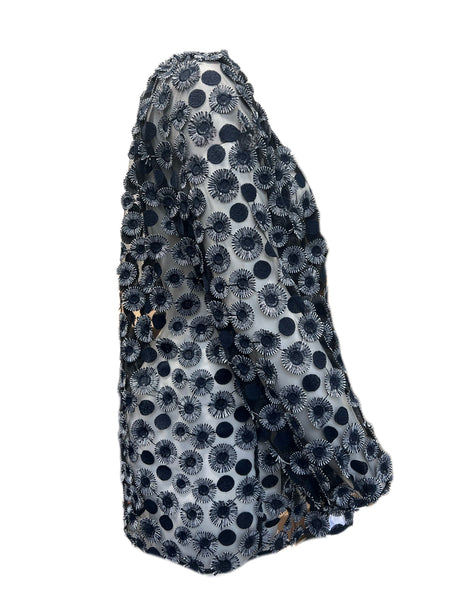Marina Rinaldi Women's Blue Firenze 3/4 Sleeves Sheer Blouse Size 20W/29 NWT