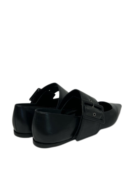 Max Mara Women's Black Firin Leather Flat Loafers Size 12 NWT