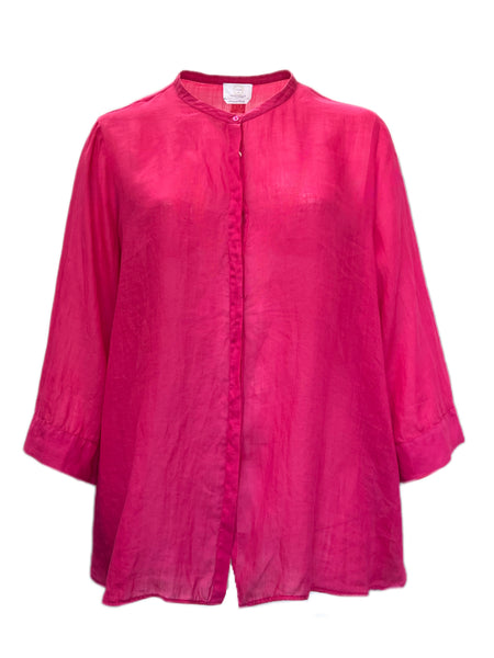 Marina Rinaldi Women's Pink Fiume Button Down Ramie Shirt Size 22W/31