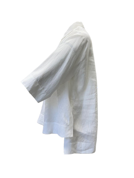 Marina Rinaldi Women's White Flaminia Button Down Blouse NWT