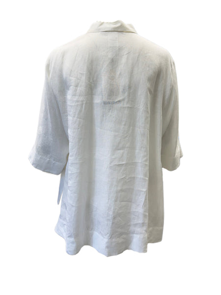 Marina Rinaldi Women's White Flaminia Button Down Blouse NWT
