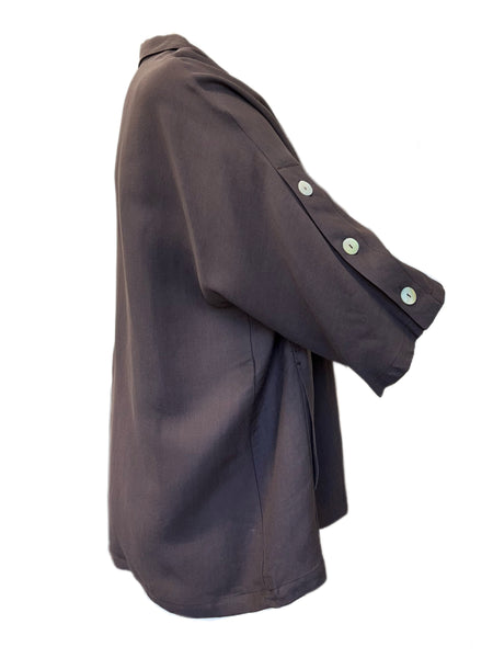 Marina Rinaldi Women's Dark Brown Flavia Button Down Shirt NWT