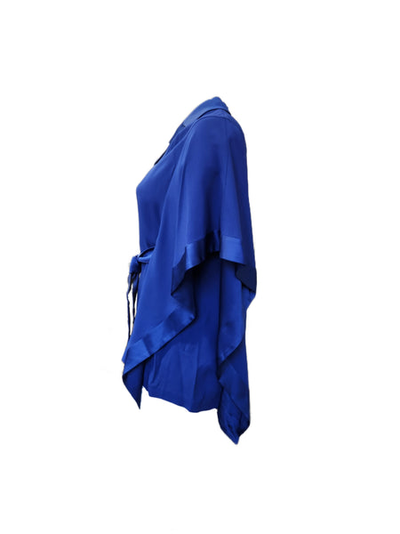 Marina Rinaldi Women's Blue Flavia Wrap Shirt NWT