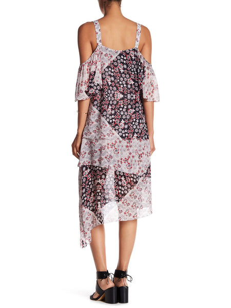 REBECCA MINKOFF Women's Tricolor Floral Print Fleur Dress $288 NWT