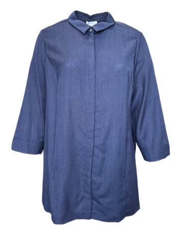 Marina Rinaldi Women's Blue Flora Button Closure Jacket NWT