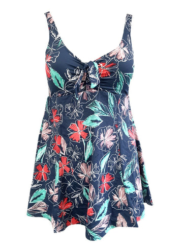 PENBROOKE Women's Blue Dress Shaped Floral One Piece Swimsuit #5510699 18 NWT