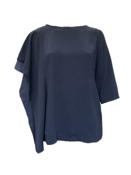 Marina Rinaldi Women's Navy Floreale Butterfly Sleeve Blouse Size 14W/23 NWT