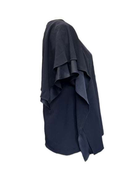 Marina Rinaldi Women's Navy Floreale Butterfly Sleeve Blouse Size 14W/23 NWT