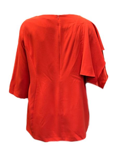 Marina Rinaldi Women's Orange Floreale One Sleeve Blouse NWT