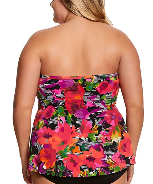 PENBROOKE Women's Pink Layered Padded Swim Tankini Top #5500113 22 NWT