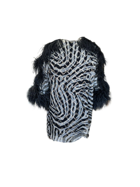 Marina Rinaldi Women's Black Fonetica Pullover Blouse NWT