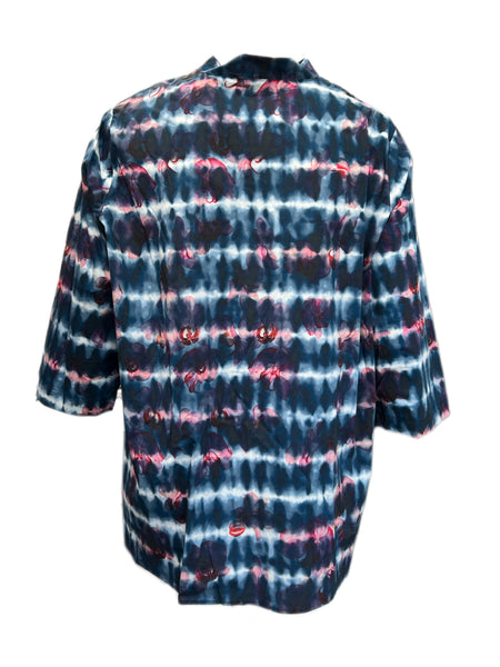 Marina Rinaldi Women's Navy Fontana Button Down Shirt NWT