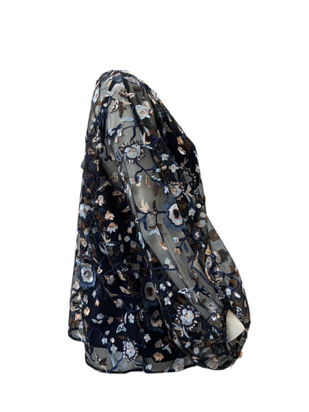 Marina Rinaldi Women's Blue Fonte Pullover Blouse NWT