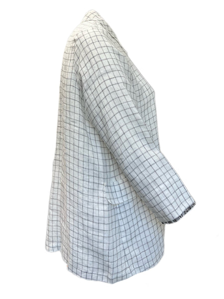 Marina Rinaldi Women's Bianco Formato Button Down Flax Shirt Size 18W/27