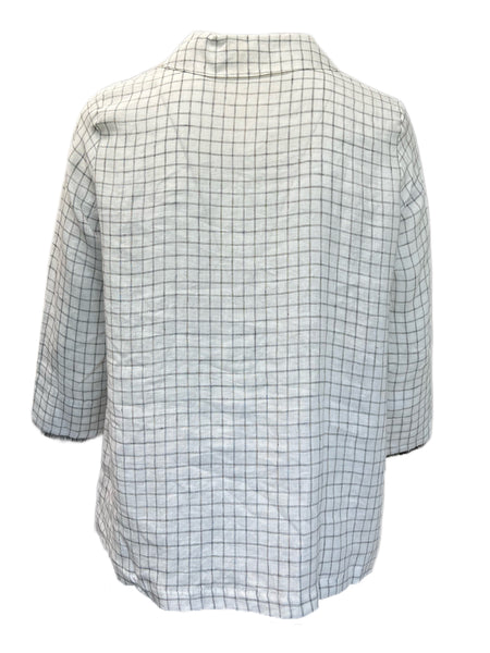 Marina Rinaldi Women's Bianco Formato Button Down Flax Shirt Size 18W/27