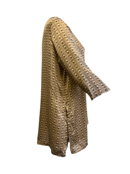 Marina Rinaldi Women's Camello Forte 3/4 Sleeve Silk Blouse NWT