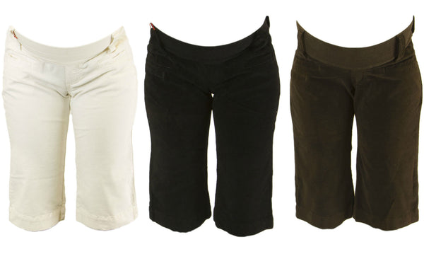 OLIAN Maternity Women's Velvet Bermuda Knee Pants FP18848 $75 NWT