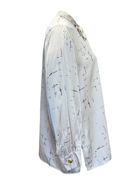 Marina Rinaldi Women's Ivory Francia Button Down Viscose Blouse NWT