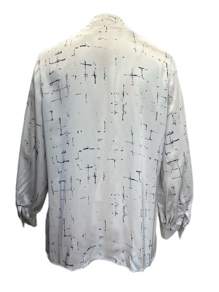 Marina Rinaldi Women's Ivory Francia Button Down Viscose Blouse NWT