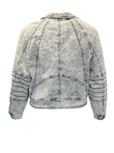 Marina Rinaldi Women's Grey Francia Denim Jacket NWT