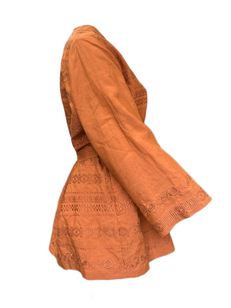 Marina Rinaldi Women's Orange Frangia Button Closure Jacket Size 22W/31 NWT