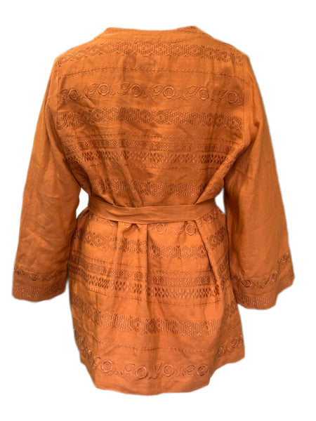 Marina Rinaldi Women's Orange Frangia Button Closure Jacket Size 22W/31 NWT