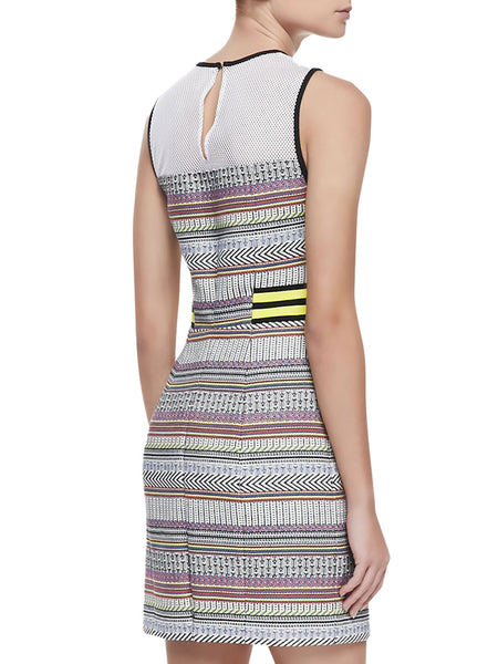 REBECCA MINKOFF Women's Multi Frida Net-Top Patterned Dress $368 NWT