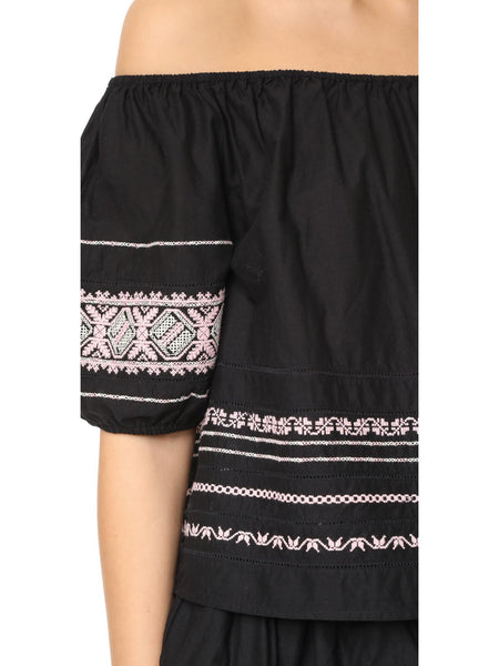 LOVESHACKFANCY Women's Off-The-Shoulder Frida Top $224 NEW