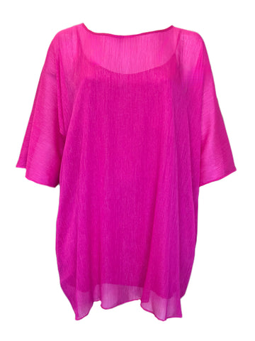 Marina Rinaldi Women's Pink Frizzo Pullover Blouse NWT