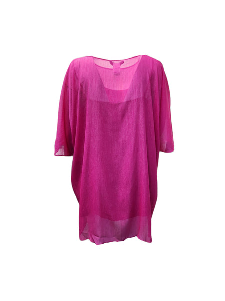 Marina Rinaldi Women's Pink Frizzo Pullover Blouse Size 24W/33 NWT