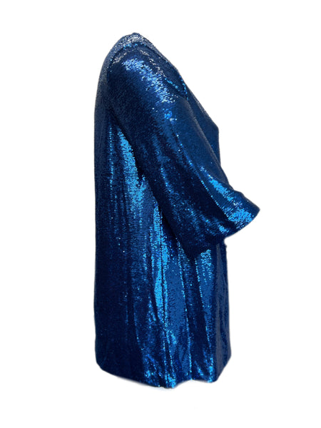 Marina Rinaldi Women's Blue Frutto Sequined Blouse NWT