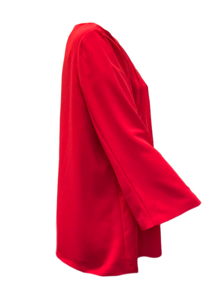 Marina Rinaldi Women's Red Frutto Zipper Closure Blouse NWT