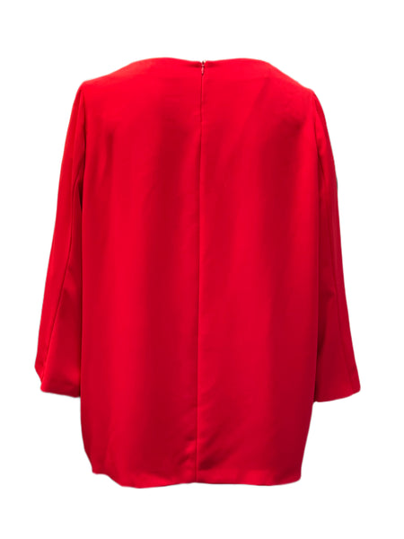 Marina Rinaldi Women's Red Frutto Zipper Closure Blouse NWT