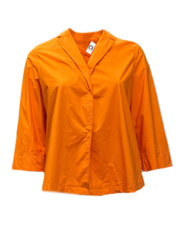 Marina Rinaldi Women's Orange Fucsia Button Down Cotton Shirt NWT
