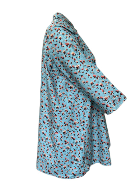 Marina Rinaldi Women's Blue Full Button Down Cotton Shirt Size 20W/29 NWT