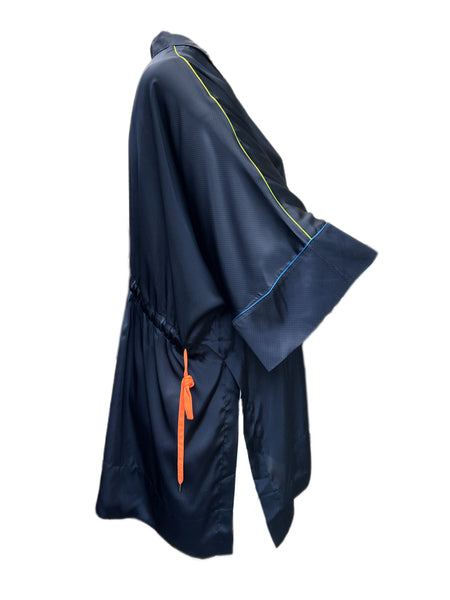 Marina Rinaldi Women's Navy Fuso Button Front Jacket NWT