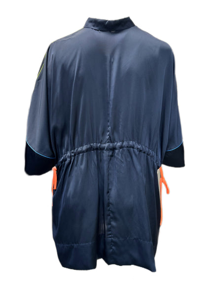 Marina Rinaldi Women's Navy Fuso Button Front Jacket NWT