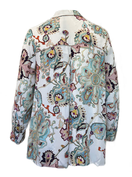 Marina Rinaldi Women's Ecru Fuso Button Down Blouse NWT