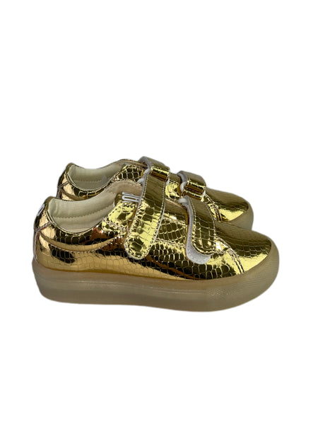POP SHOES Little Kid's Gold St Laurent Ez Croc Sneakers SP19LVCGK NWB