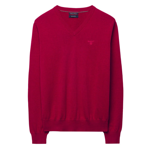 GANT Men's Dark Red Lightweight Cotton V-Neck Sweater 83072  Size 3XL