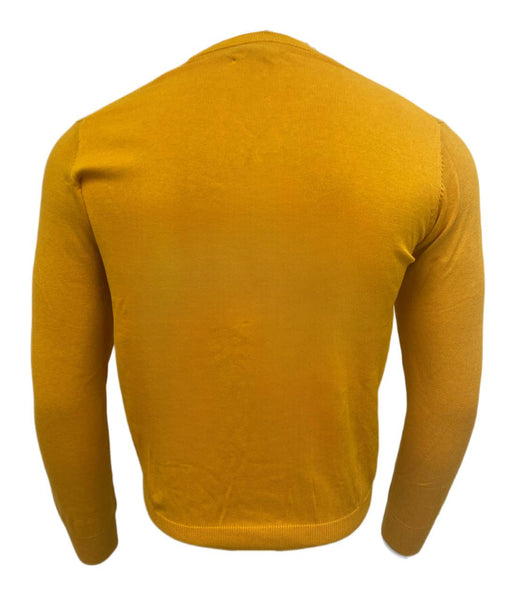 GANT Men's Mustard Yellow Lightweight Cotton V-Neck Sweater 83072