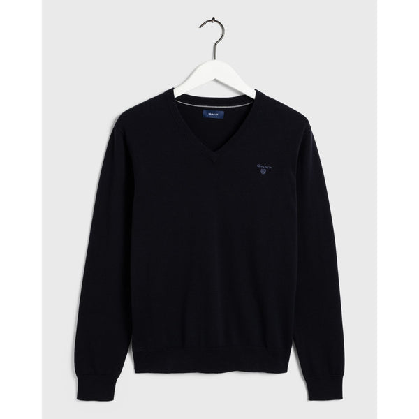 GANT Men's Navy Lightweight Cotton V-Neck Sweater 83072  Size 2XL