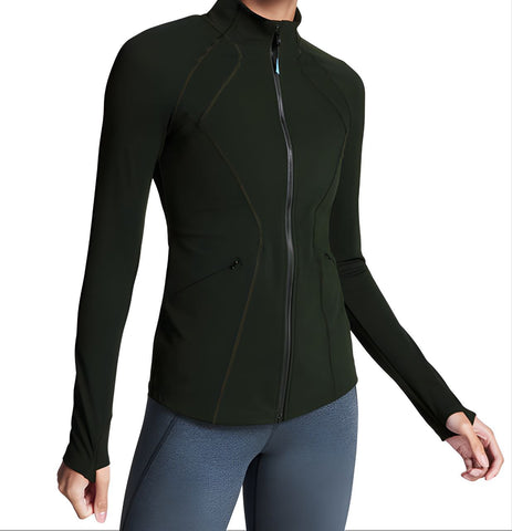 LNDR Women's Green Long Sleeve Zip Sprinter Jacket #AJ984 NWT