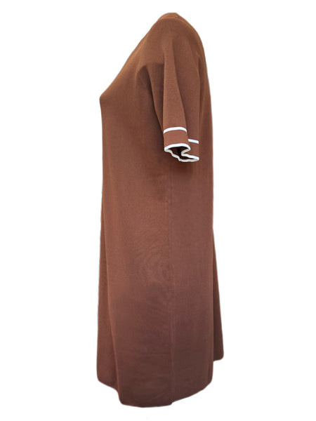 Marina Rinaldi Women's Brown Gabbiano Knitted Sweater Dress Size L NWT
