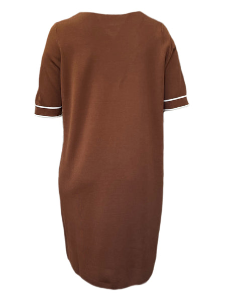 Marina Rinaldi Women's Brown Gabbiano Knitted Sweater Dress Size L NWT